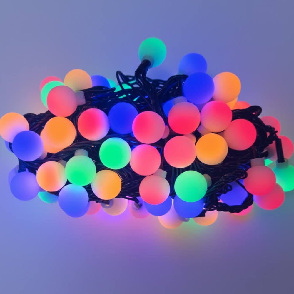 선세이브 LED 앵두전구 100구 검정선 컨트롤러(점멸기) 세트